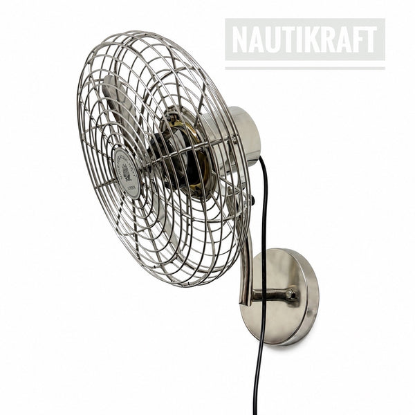 Nautikraft Vintage Brass Wall Fan | Antique Wall Mounted Fan