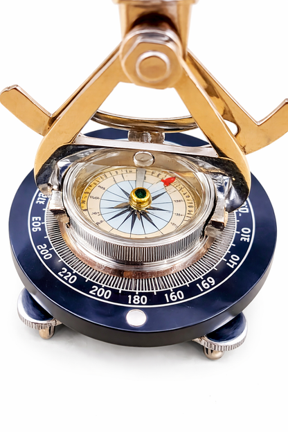 Antique Brass Alidade Navigation Instrument | Vintage Nautical Décor